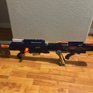 Nerf Long Blue and Orange Dart Blaster